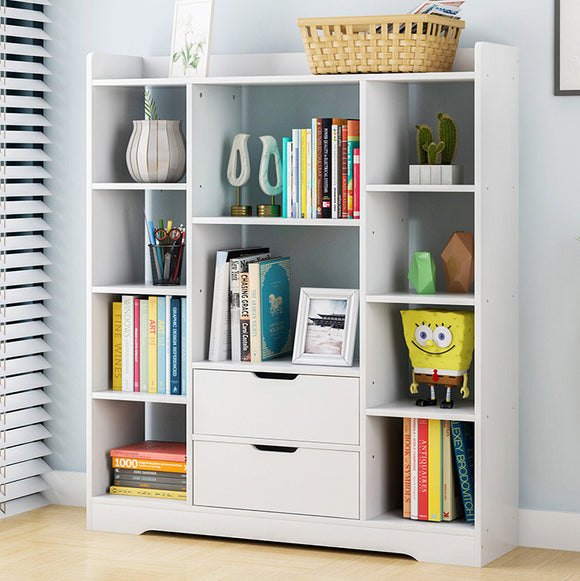 Eden Wardrobe Cupboard Bookshelf with Drawer Furniture (White)