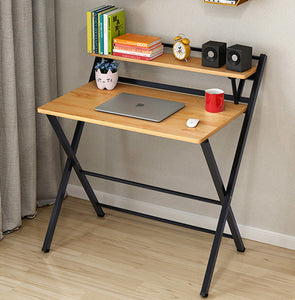 Express Folding Desk with Shelf (Oak)