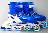 Full LED Adjustable Roller Blades Inline Skates (Blue , L)