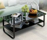 Large High Gloss Elegance Coffee Table with Shelf (Glossy Black)