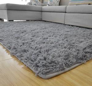 Plush Luxury Shag Rug Carpet Mat (Grey,120 x 160 cm)
