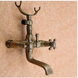 Shower Faucet / Bathtub Faucet - Antique Antique Brass Tub And Shower Ceramic Valve Bath Shower Mixer Taps / Two Handles Two Holes
