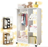 Wardrobe Shelf Closet Cupboard with Hanging Rack (WHITE)