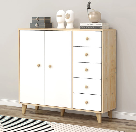 Unity Large Chest of Drawers and Cabinet (White)