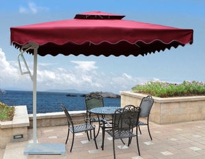 Varossa 3.5m Large Square Cantilever Outdoor Umbrella (Maroon)