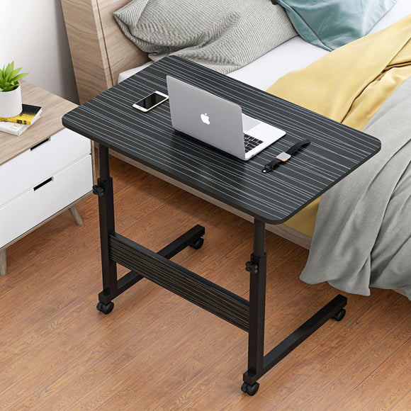 Impact Adjustable Portable Sofa Bed Side Table Laptop Desk with Wheels (Black Multi)