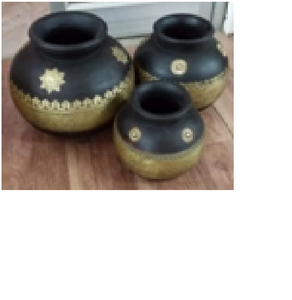 Brass Ftd Wooden Pot
