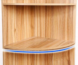 Vision Stylish Wooden Corner Shelf Unit with Cabinet & Drawer (White Oak)
