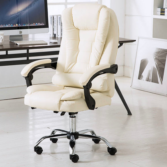 Apex Executive Reclining Office Chair (White /Cream)