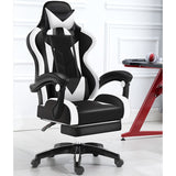 Glory Advanced Deluxe Executive High Back Gaming Reclining Office Chair with Footrest (White & Black)