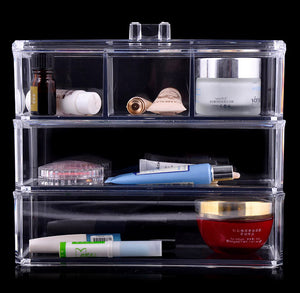 5-Compartment Acrylic Clear Cosmetic Organiser Makeup Container Storage