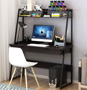 Liberty Computer Desk Workstation with Shelves & Drawers (Black)