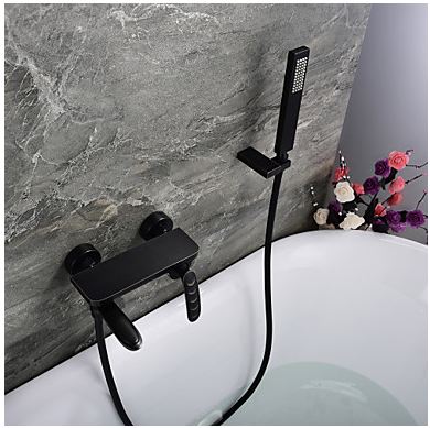 Tub Faucets Oil-rubbed Bronze Wall Mounted Ceramic Valve Bath Shower Mixer Taps