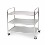 3 Tier Stainless Steel Kitchen Dinning Food Cart Trolley Utility Round 86x54x94cm Large