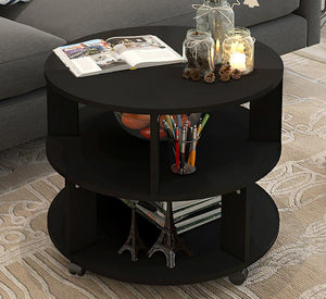 Vogue Round Coffee Table (Black Wood)
