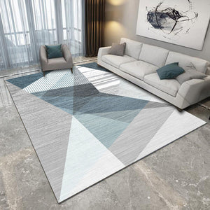 XL Extra Large Mist Luxury Blue Modern Rug Carpet Mat (200 x 300)