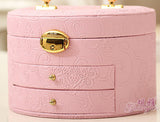 Large Luxury PU Leather Jewellery Box Storage Case (Pink & Purple)