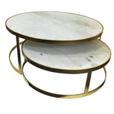White Marble Moon Coffee Table