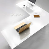 Prestige Corner Computer Desk Office Double Workstation (White)