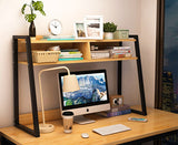 Zion Versatile Desk Hutch Storage Shelf Unit Organizer -Large (Natural Oak)