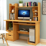 Expert Computer Desk Workstation with Shelf & Cabinet (Oak)