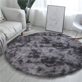 Large 2m Deluxe Infinity Round Shag Rug (Midnight Grey)