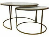 Linton Coffee Table with Marble Top Metal Frame