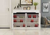 Luxe High Gloss 4-Door Double Buffet Shoe Storage Cabinet