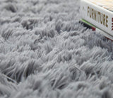 XL Extra Large Plush Luxury Shag Rug Carpet Mat (Grey, 200 x 300cm)