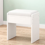 Glamor Dresser Table with Mirror, Stool and Storage Shelves Set