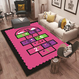 Pink Hopscotch Girls Bedroom Floor Rug Baby Kids Play Mat