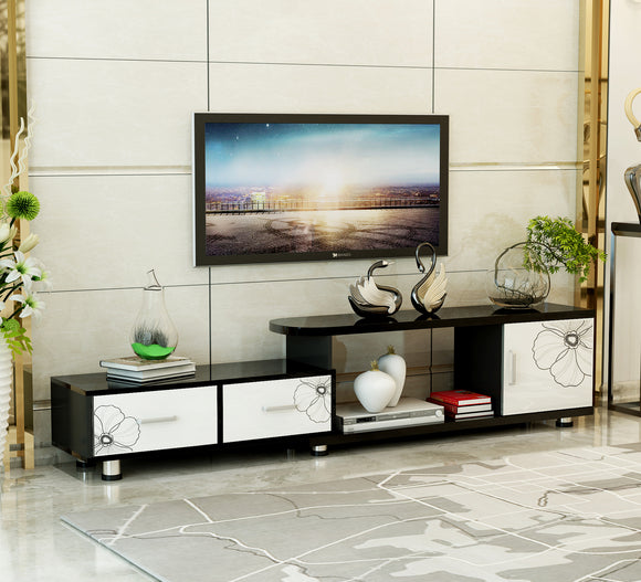 2-Piece Set Luxe High Gloss Coffee Table & TV Cabinet