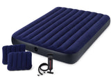 Intex Classic Downy Inflatable Mattress Airbed Set with 2 Pillows and Double Quick Hand Pump