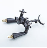 Bathtub Faucet  Traditional Oil-rubbed Bronze Tub And Shower Ceramic Valve Bath Shower Mixer Taps / Two Handles One Hole