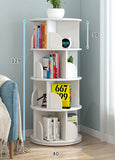 Sanctuary 360-degree Rotating 4 Tier Display Shelf Bookcase Organizer (White)