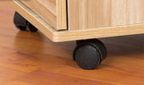 Vibe 3 Drawer and Shelf Utility Side Table with Wheels (Natural Oak)