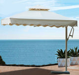 Varossa 3.5m Large Square Cantilever Outdoor Umbrella (White / Cream)