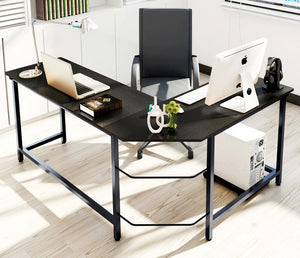Prestige Corner Computer Desk Office Double Workstation (Black)
