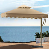 Varossa 3.5m Large Square Cantilever Outdoor Umbrella (Beige / Tan)