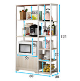 4-level Combination Organizer Double Cabinet Kitchen Storage Shelf (White Oak)