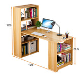 Varossa's Organizer Combination Workstation Computer Desk with 6 Storage Shelves (Oak)