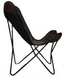 Boston Genuine Leather Butterfly Chair  Single Metal Frame Fully Welded .