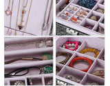Deluxe Crocodile Leather Look Jewellery Box Storage Case Organiser (Purple)