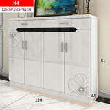 Luxe High Gloss 4-Door Double Buffet Shoe Storage Cabinet