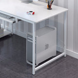 Edge Plus Combination Workstation Computer Desk with Storage Shelves (White)