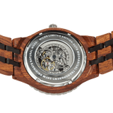 Men Premium Self-Winding Transparent Body Ambila Ebony Wood Watches