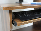 Prime Large Multi-function Computer Desk Workstation with Shelves & Cabinet (Oak)