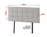Linen Fabric Queen Bed Deluxe Headboard Bedhead - Beige