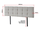 Linen Fabric King Bed Deluxe Headboard Bedhead - Beige