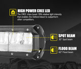 DEFEND 2x 7inch Cree LED Light Bar Spot Flood Work Driving Reverse Offroad